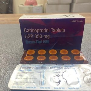 Vita Somadril Carisoprodol 350mg tabletter i originalförpackning för säker leverans i Sverige.