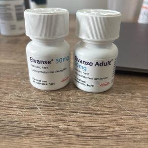 Blå och orange Vyvanse Elvanse 70mg kapslar i originalförpackning för leverans i Sverige.