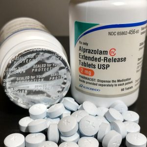 Vita Xanax Alprazolam 2mg tabletter i